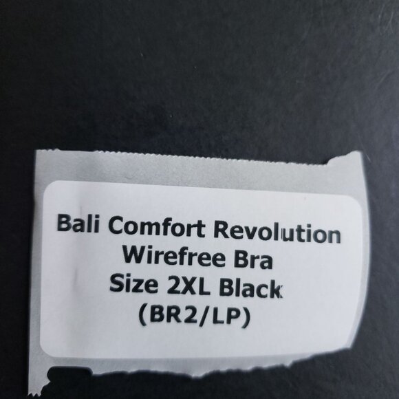 Bali Comfort Revolution Wirefree Bra 2XL Black Adjustable Straps & Cool Comfort - Picture 6 of 6